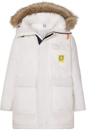 Brumal - Hooded Faux Fur-trimmed Shell Down Parka - White