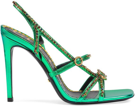Metallic Strap Sandals in Jasmine Green | FWRD