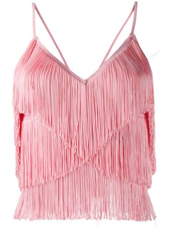 Norma Kamali Fringed Techno Camisole Top In Pink | ModeSens