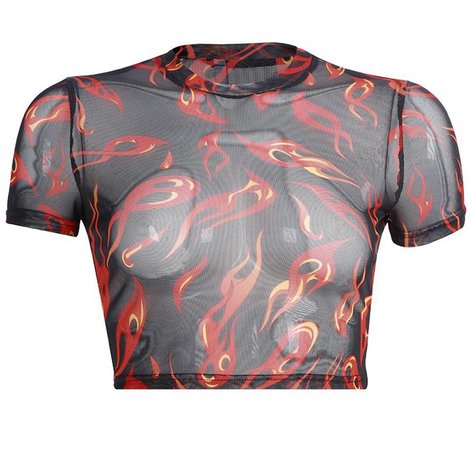 flame mesh shirt