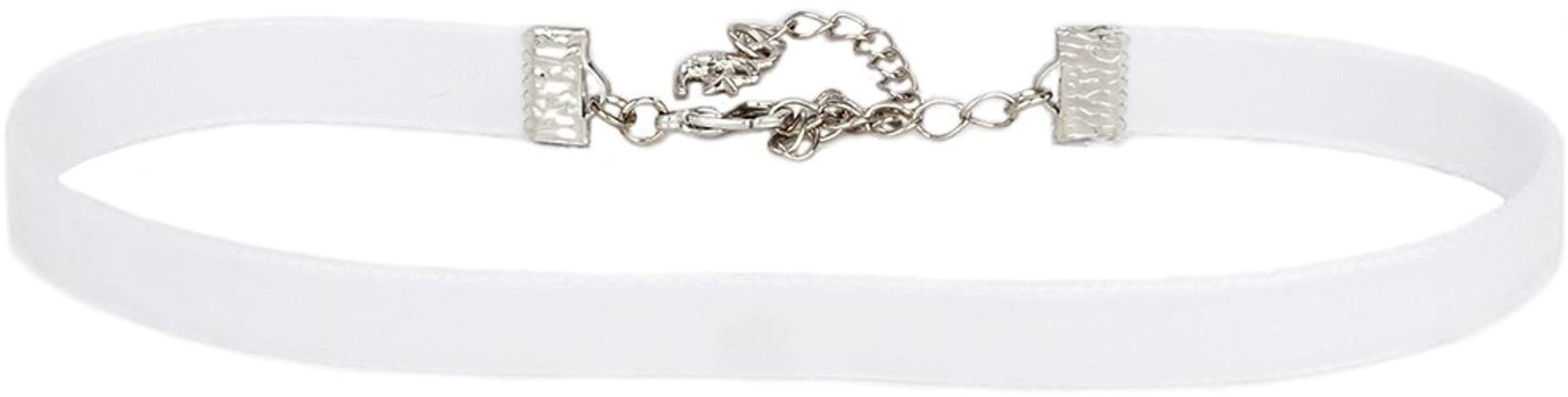 Amazon.com: Twilight's Fancy 3/8 Plain Velvet Choker Necklace (White, Small): Jewelry