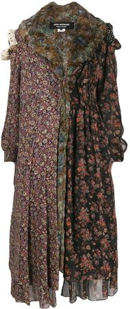 Junya Watanabe Pre-Owned panelled floral-print coat