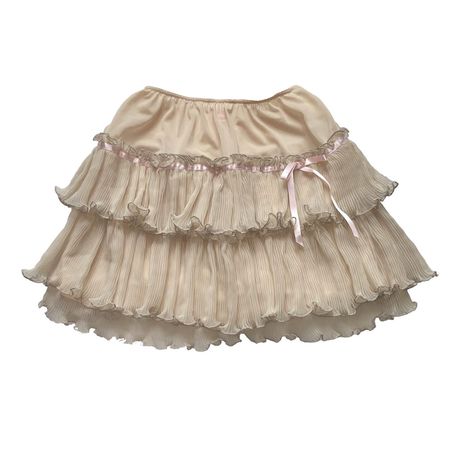 Harajuku fairy skirt, tiered and pleated, lettuce... - Depop