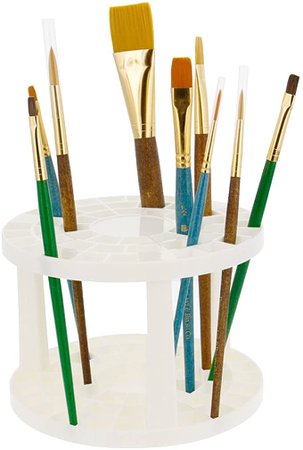 Amazon.com: U.S. Art Supply Plastic Artist Round Multi Hole Paint Brush Orgainzer Holder - Holds 50 Brushes Upright
