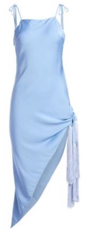 blue silk dress