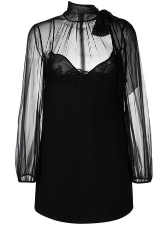 Valentino sheer-panel Mini Dress - Farfetch