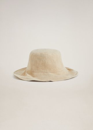 Natural fiber bucket hat - Women | Mango USA ivory