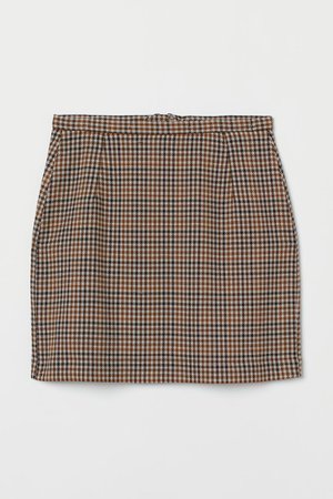 Mini Skirt - Brown checked gingham Ladies | H&M US