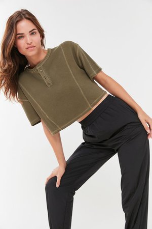 urban outfitters thermal crop top