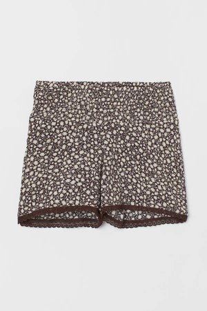 MAMA Shorts with Smocking - Brown