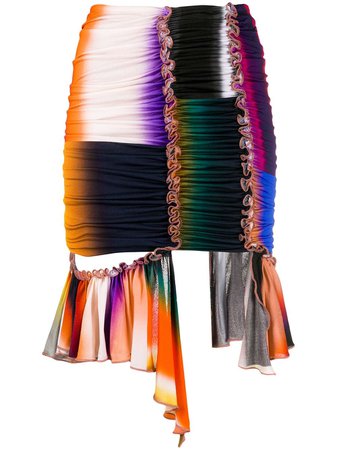 Mugler Ruched Ruffled Detail Skirt Ss20 | Farfetch.com