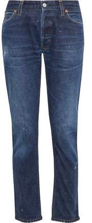 Re/Done By Re/done By Distressed Low-rise Straight-leg Jeans