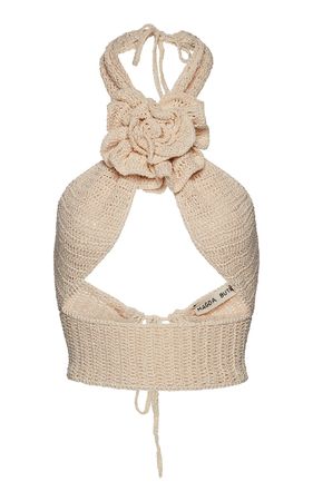 Floral Appliquéd Crochet Cropped Top By Magda Butrym | Moda Operandi