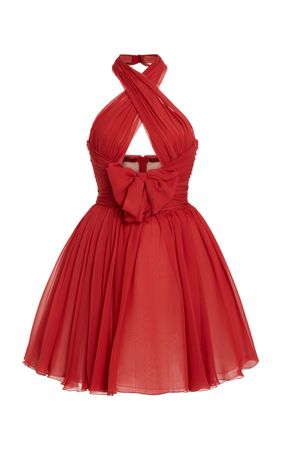 Bow-Detailed Georgette Mini Dress By Giambattista Valli | Moda Operandi