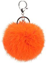 Orange Keychain Puff Ball