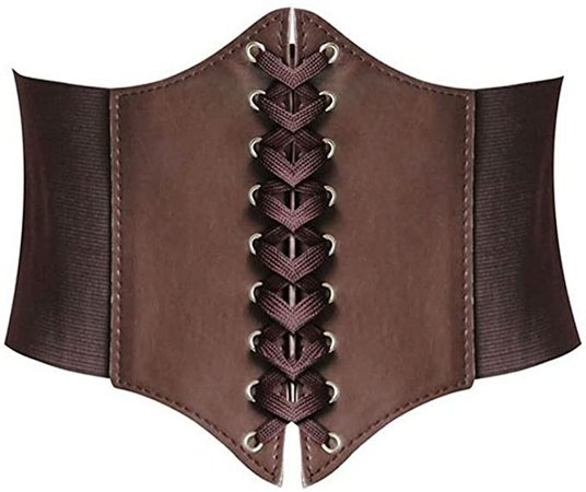 HANERDUN Lace-up Waspie Corset Belts for Women Elastic Waist Belt Tied Retro Wide Belt at Amazon Women’s Clothing store: Costume Makeup