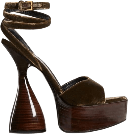tomford chocolate chunky wooden heel