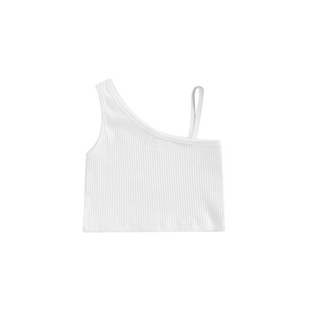 Suanret Toddler Baby Girls Clothes Summer Vest Solid Color Rib Sleeveless Strap Tank Tops Casual Crop Tops White 4-5 Years - Walmart.com