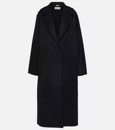 Wool And Cashmere Coat in Black - Loewe | Mytheresa