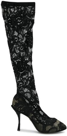 sheer lace boots