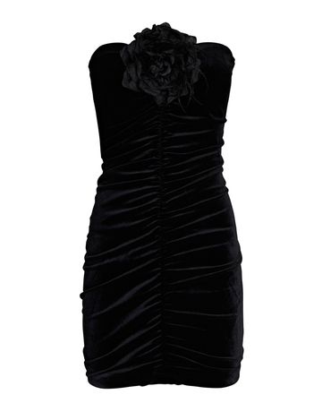 AIIFOS Susana Strapless Appliquéd Velvet Mini Dress in black | INTERMIX®