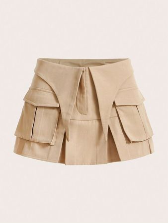 Mini brown cargo skirt