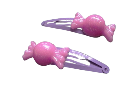 Pink candy hairclips