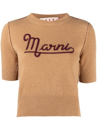 Marni logo-embroidered Knitted Top - Farfetch