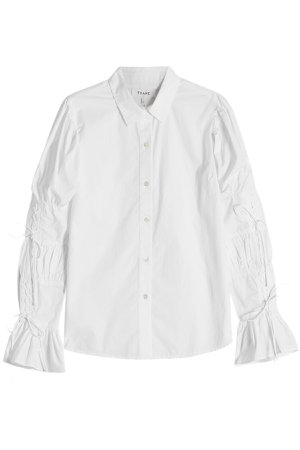 Lace Up Sleeve Cotton Shirt Gr. M