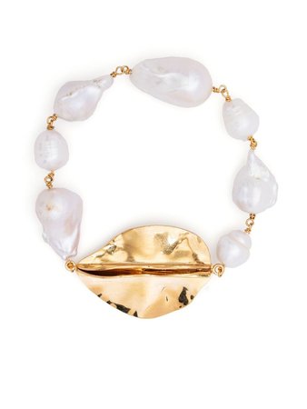 Jil Sander leaf pearl bracelet