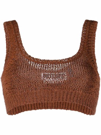 Shop ROTATE Birdy knitted crop top with Express Delivery - FARFETCH