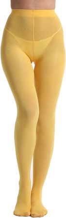 Amazon.com: Zioccie 80 Denier Microfibre Tights for Women Soft Semi Opaque Solid Color High Waist Footed Pantyhose (Lemon Yellow, One Size) : Clothing, Shoes & Jewelry