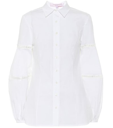 Stretch cotton white shirt