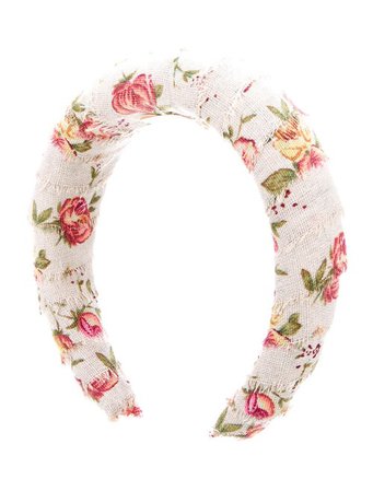 Lelet NY Woven floral white red feminine retro girly Printed Headband - Hair Accessories, Accessories - WLLNY20157 | The RealReal