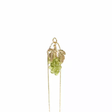 Very Grapeful Gemstone Grape Pendant Necklace - Green Peridot | I'MMANY LONDON | Wolf & Badger