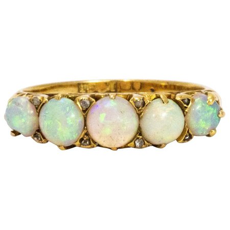 Opal and 18 Carat Gold Ring, circa 1890s For Sale at 1stdibs