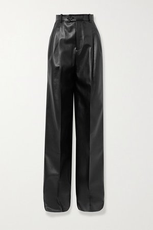 Peter Do | Pleated faux leather straight-leg pants | NET-A-PORTER.COM
