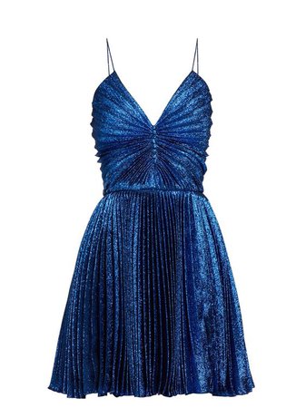 sparkling metallic-blue mini dress