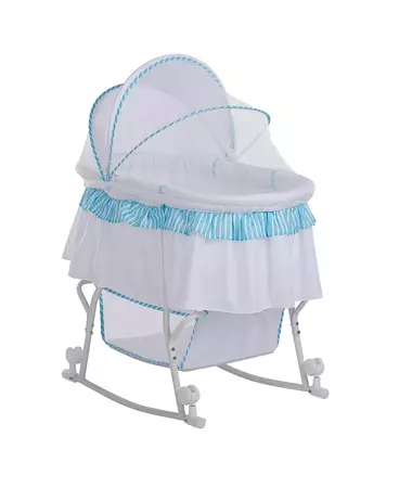 Dream On Me Lacy Portable 2-in-1 Bassinet, Blue/White - Macy's