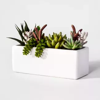3.5" X 3.5" Artificial Succulents In Pot Green/White - Project 62™ : Target