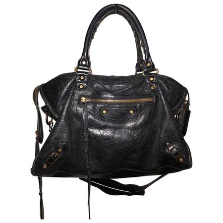 City leather handbag Balenciaga Black in Leather - 9090735