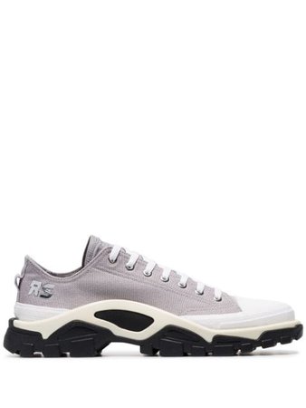 Adidas By Raf Simons Grey Detroit Runner Contrast Sole low-top Cotton Sneakers - Farfetch