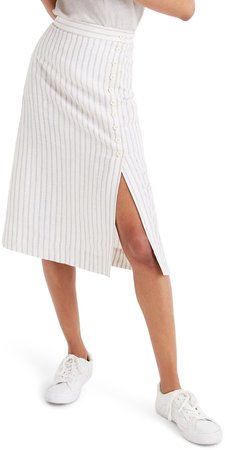 Side-Button Midi Skirt