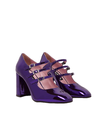 Carel Paris - KEEL Mary Janes pumps in Purple mirror-effect leather