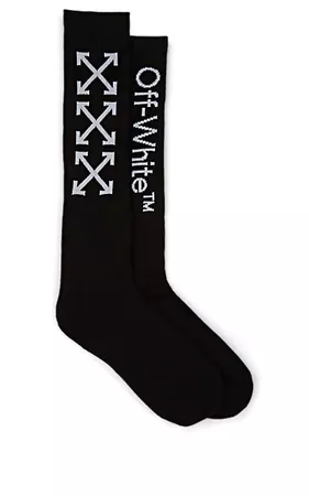 Off-White c/o Virgil Abloh Arrow-Logo Stretch-Cotton Mid-Calf Socks | Barneys New York