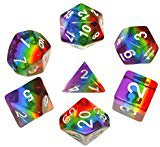 Amazon.com: HUICHUANG Transparent Rainbow Dice, Polyhedral DND Dice Sets for Dungeons and Dragons Role Playing Game including Soft Dice Pouch: Toys & Games