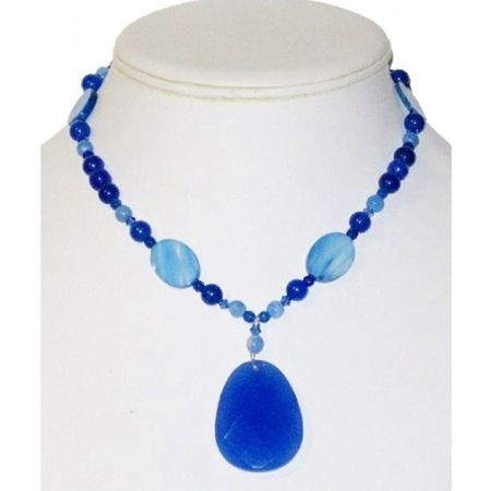 Blue Beaded Necklace | AngieShel Designs