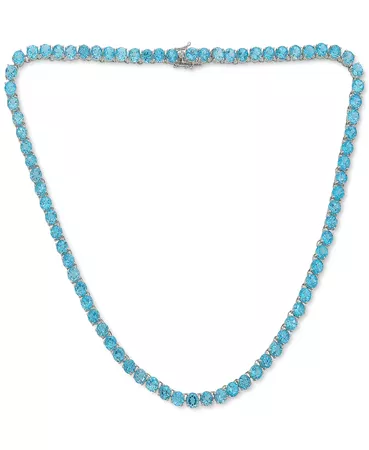 Macy's Swiss Blue Topaz All-Around 18" Statement Necklace (45 ct. t.w.) in Sterling Silver