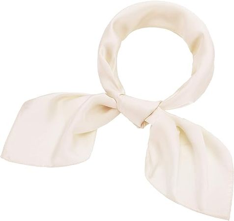 SATINIOR Chiffon Scarf Square Handkerchief Satin Ribbon Scarf Neck Scarf for Women Girls Ladies Favor (23.6 x 23.6 inches, Beige) at Amazon Women’s Clothing store