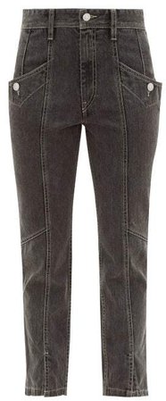 Hotta Cropped Cotton Jeans - Womens - Black